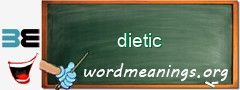 WordMeaning blackboard for dietic